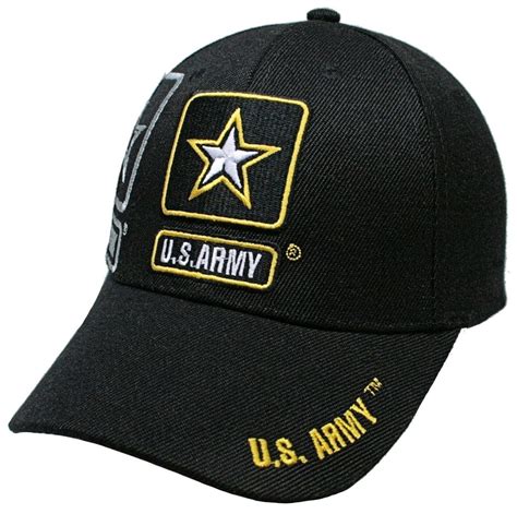 Military Officially Licensed United States Army Black Bill Hat Cap Lid