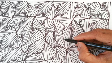 How To Draw Easy Line Optical Illusions Pattern Zentangles Design