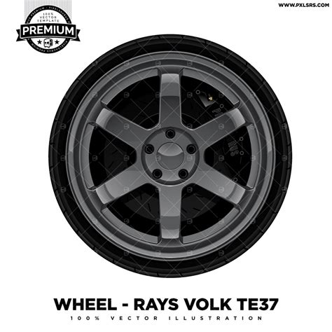 Rays Volk Te37 Premium Vector Wheel Pixelsaurus