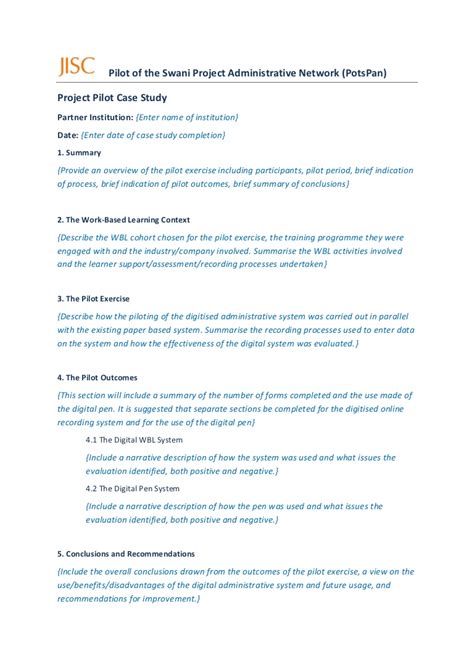 For example, whether the researcher has received written permission from individuals before participating in the interview and the privacy of responses. PotsPan case study template