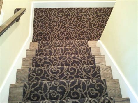 Masland Black Carpet Installed On Stairs As Runner In