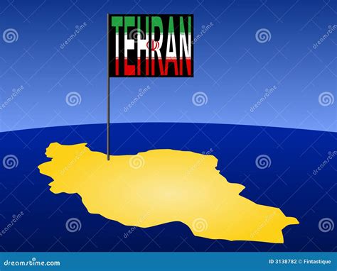 Teheran Auf Der Iran Karte Stockfotografie Bild 3138782