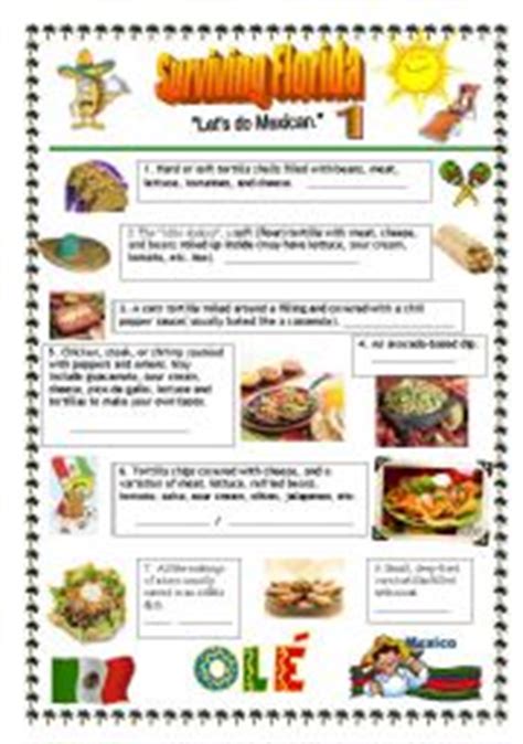 In spanish, this word means tiger. English worksheet: Mexican Food Vocaulary
