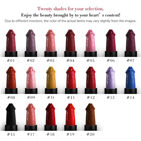 Aojoc Brand 20 Color Penis Shape Lipstick Mushroom Lip Stick Long