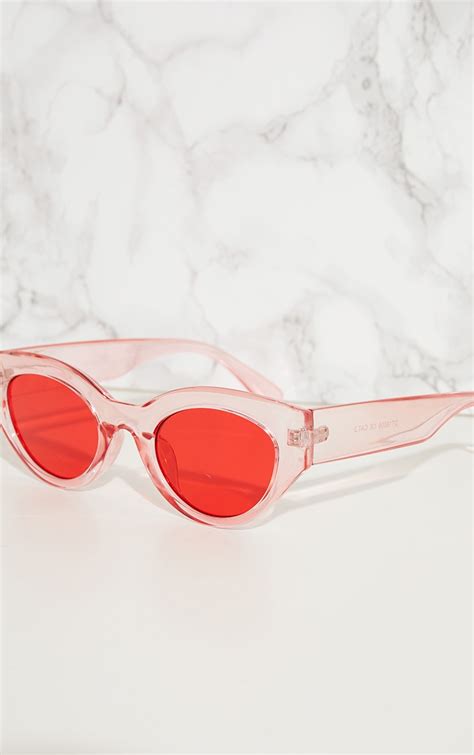 Red Retro Style Sunglasses Prettylittlething