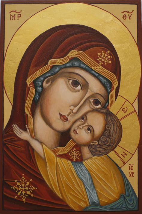 Ikona Matka Boża Eleusa Podkreślenie Czułości I Więzi