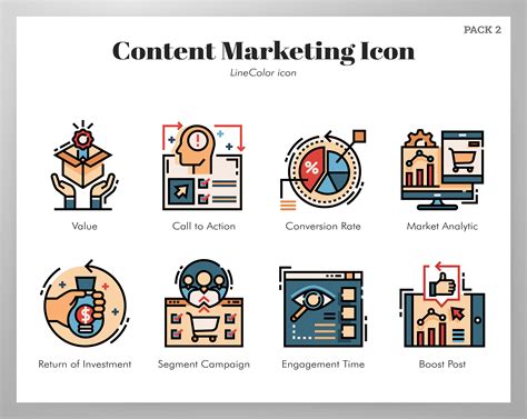 Content Marketing Icons Pack 670549 Vector Art At Vecteezy