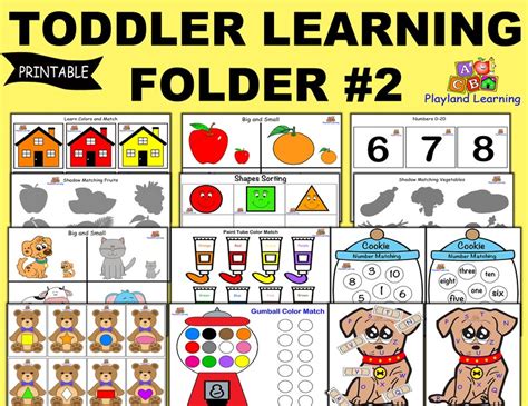 Toddler Learning Folder 2 Busy Book Printable Instant Etsy