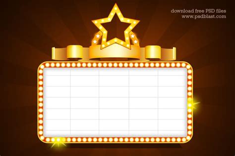 Showtime Signs Template Psd Psdblast Movie Marquee Sign