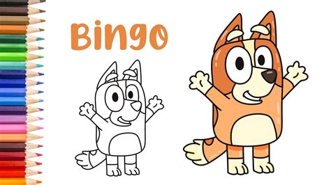 How To Draw Bingo Heeler Pup Easy Bluey Easy Step By Step Drawing