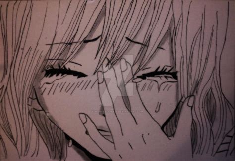 Crying Anime Girl Face Drawing
