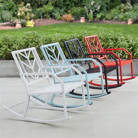 Mainstays Evry Bell Outdoor Metal Rocking Chair Outlet Sale Save 70