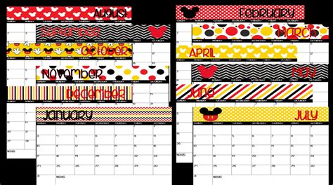 Printable Mickey Mouse Calendar Example Calendar Printable