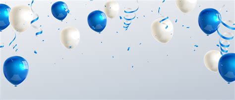 Celebration Party Banner With Blue Color Balloons Background Sale
