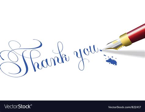 Thank You Note Fountain Pen Royalty Free Vector Image