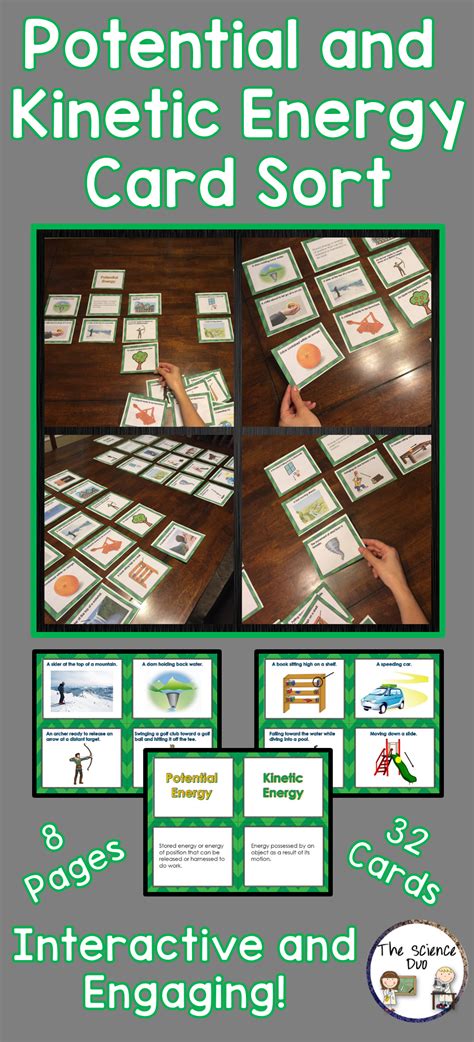 Potential And Kinetic Energy Card Sort This Hands On Activity Will