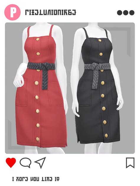 Maxis Match Sims 4 Clothing Maxis Match Dungaree Dress
