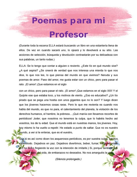 Poemas Para Mi Profesor Poemas P Ara Mi Profesor Durante Toda La