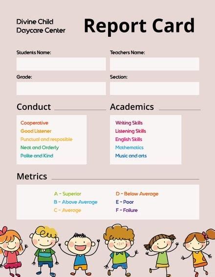 Free Report Card Templates Download Ready Made