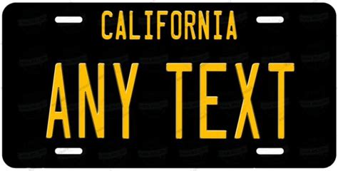 California Black Style Any Text Personalized Novelty Auto Car License