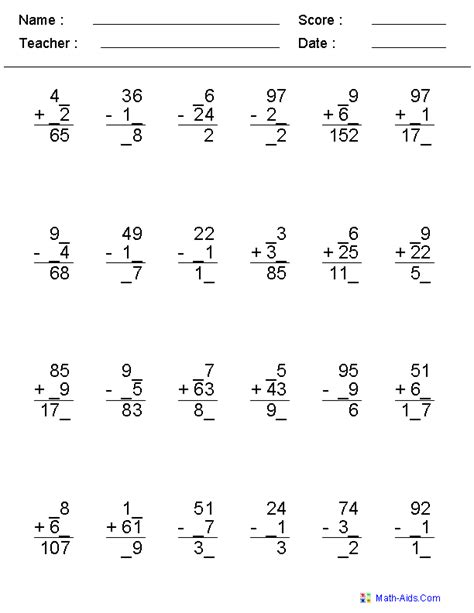 These grade 3 word problems requiring column form addition to solve. Missing Digits Mixed Problems Worksheets | Addition, subtraction worksheets, Subtraction ...