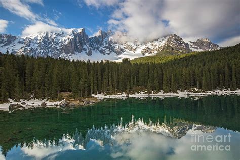 Karersee Lake Mount Latemar Photograph By Daryl L Hunter Fine Art