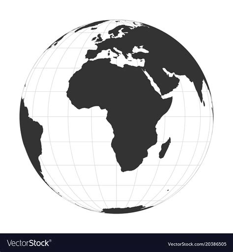 Earth Globe Focused On Africa Continent Royalty Free Vector