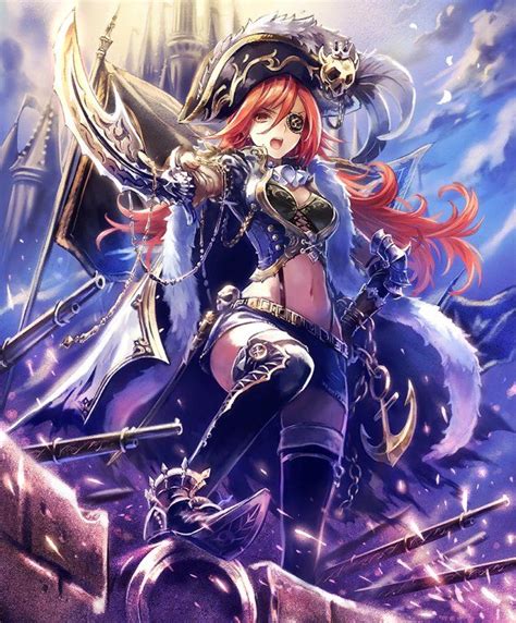 Card Alwida Pirate Queen Anime Pirate Girl Fantasy Art Warrior Anime