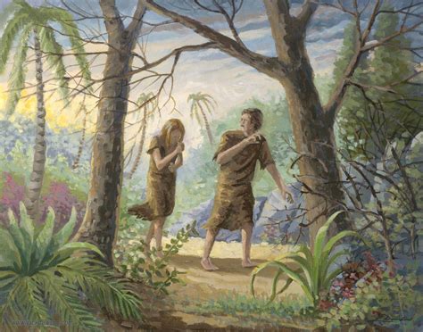 Painting Of Adam And Eve In The Garden Of Eden At