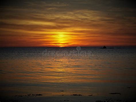 Ocean Sunset With Orange Sky Stock Image Image Of Orange Ocean