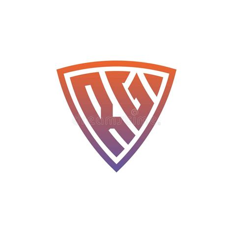 Rg Logo Shield Monogram Gradient Style Design Stock Vector