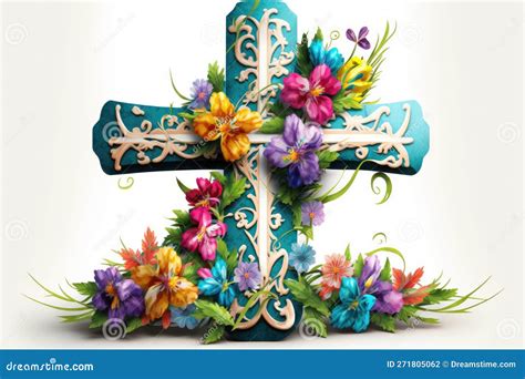 Happy Easter Easter Religious Design And Style Crosses Stock