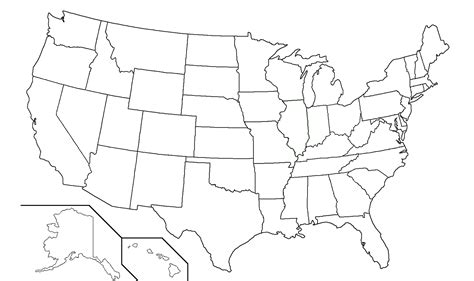 50 States Map Blank United States Map