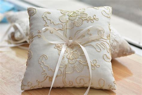 Rring Bearer Pillow Golden Lace Ring Bearer Pillow Wedding Ring