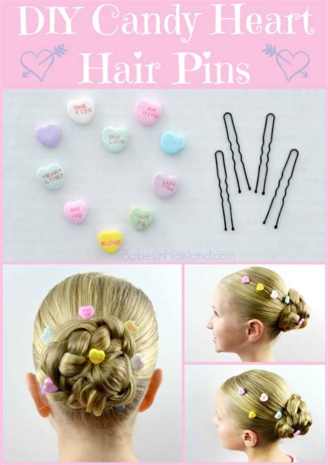 Lay the pearl on the bobby pin and start wrapping one side of the wire around the top of the pin. DIY Candy Heart Hair Accessories for Valentine's Day - Babes In Hairland
