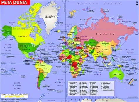 Peta Dunia Dengan Nama Negara IMAGESEE
