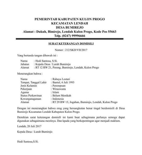 By b hints contoh surat edaran rt kenaikan iuran. 10+ Contoh Surat Keterangan Domisili Pribadi, KITAS ...