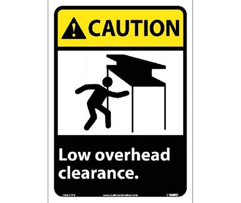 Caution Low Overhead Clearance Sign Mutual Screw And Supply
