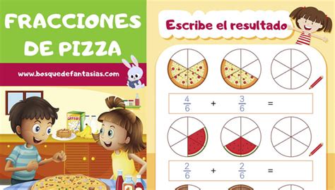 Ejercicios De Fracciones Con Pizza Juegos Infantiles
