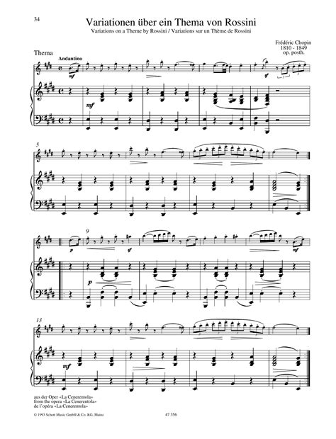 Variations On A Theme By Rossini Sheet Music Frédéric Chopin