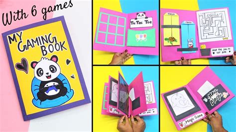 6 Easy Paper Games In A Bookdiy Cute Gaming Bookhow To Make Paper