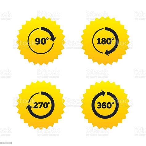 Angle Degrees Circle Icons Geometry Math Signs Stock Illustration