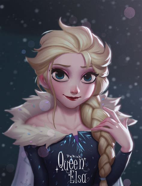 Artstation Elsa The Queen Ren Jie Wang Disney Princess Art Disney