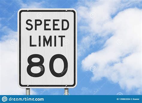 Us 80 Mph Speed Limit Sign Stock Photo Image Of United 139863204