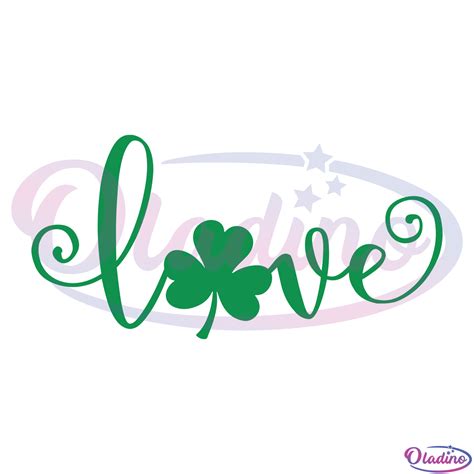 Shamrock Love Saint Patricks Day Svg Digital File Clover Love Svg