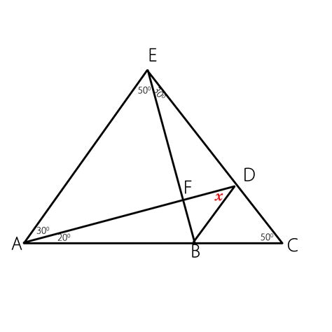 Euclidean Geometry Find The Value Of Angle X In A Nested Triangle