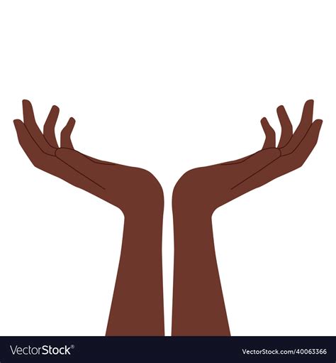 Two Hands Palms Up Flat Royalty Free Vector Image