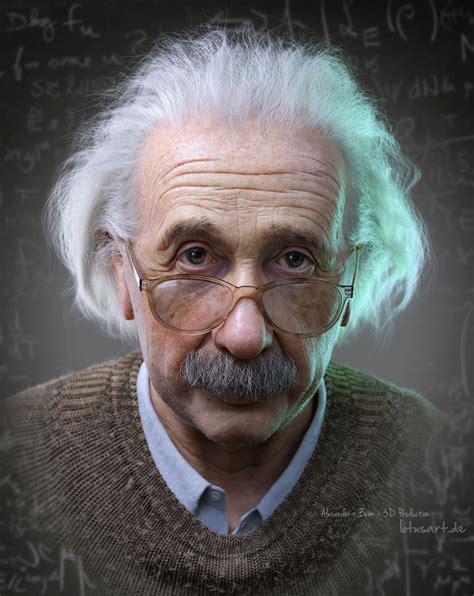 Albert Einstein 3d Portrait For A Hologram By Alexander Beimlotusart