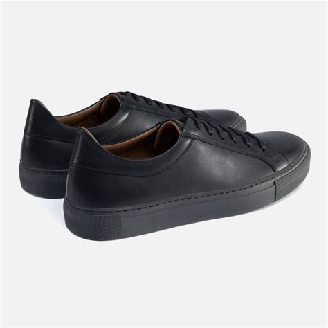 Seconds Low Top Sneakers All Black Leather Beckett Simonon