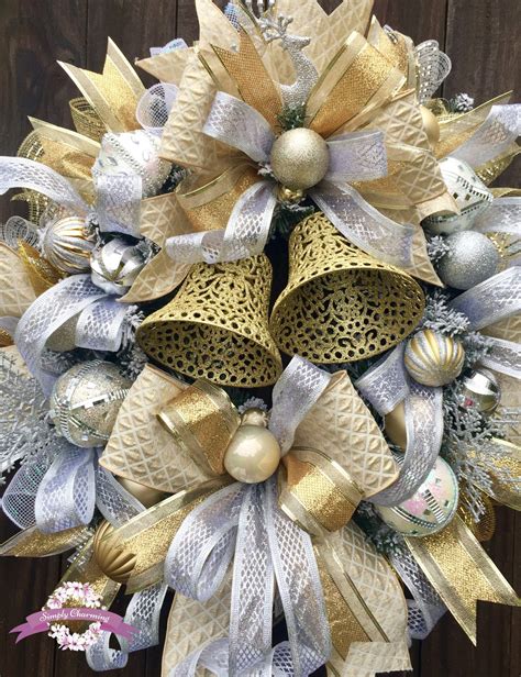 Elegant Christmas Wreath Silver And Gold Christmas Wreath